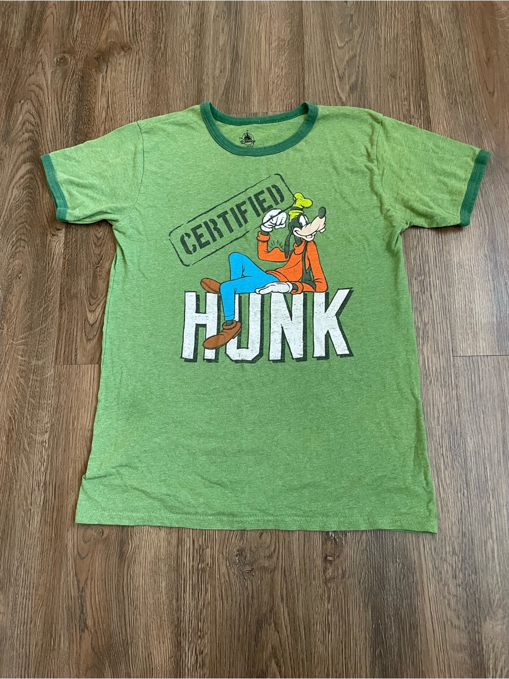Disney Parks Green Goofy 'Certified Hunk' Graphic Tee Boys Size L 10/12